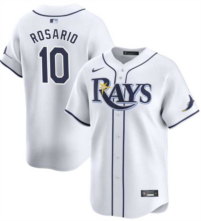 Men%27s Tampa Bay Rays #10 Amed Rosario White Home Limited Stitched Baseball Jersey Dzhi